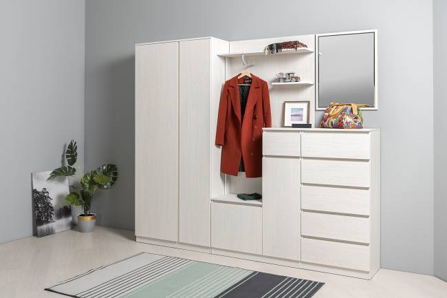 Шкаф комбинированный Ника 13.11 цвет ясень анкор светлый Шкаф комбинированный Ника 13.11 цвет ясень анкор светлый