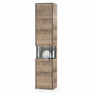 Шкаф-пенал с витриной Трувор 13.205 цвет дуб гранж песочный/интра