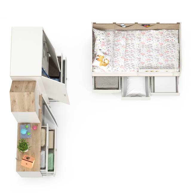 Мебель для детской комнаты Эйп № 1 цвет белый/дуб белый Мебель для детской комнаты Эйп № 1 цвет белый/дуб белый