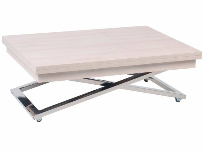 Стол-трансформер Левмар Cross D68/S79 дуб шамони светлый/ опоры нерж.ст.