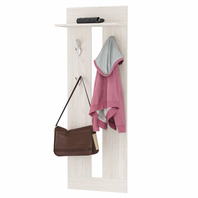 Шкаф комбинированный и обувница с вешалкой для верхней одежды Ника цвет ясень анкор светлый