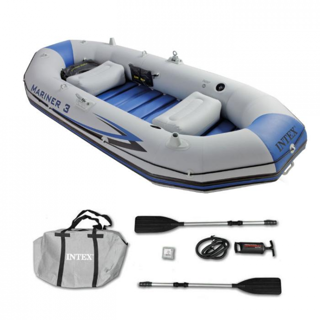 Надувная лодка "Mariner 3" 297х127х46см, алюм.вёсла 137см, насос 68605, до 400кг