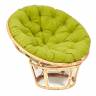 Кресло PAPASAN ECO/ПАПАСАН ЭКО P115-1/SP STD /c подушкой, ремешками/ диаметр подушки 125 см, 115x101x92 см, Natural (натуральный), флок Олива, 23 Natural (натуральный)