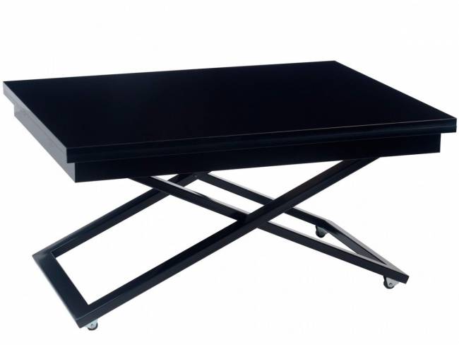 Стол-трансформер Левмар Cross G27/S53 черный глянец/ опоры черные