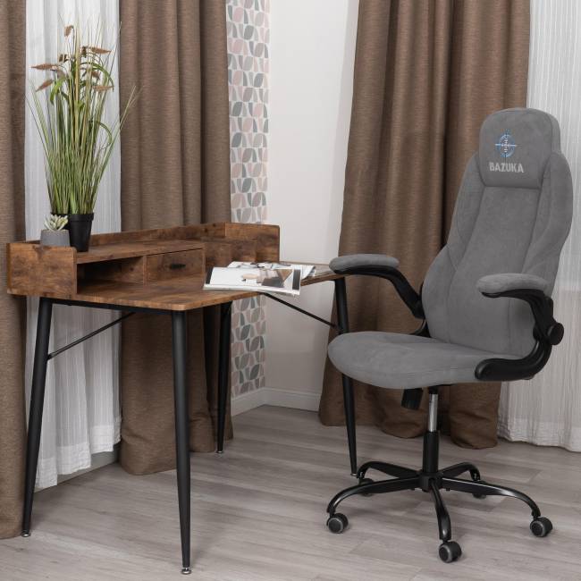 Кресло BAZUKA metalBL велюр, серый, 29, 54х48х132 см серый велюр