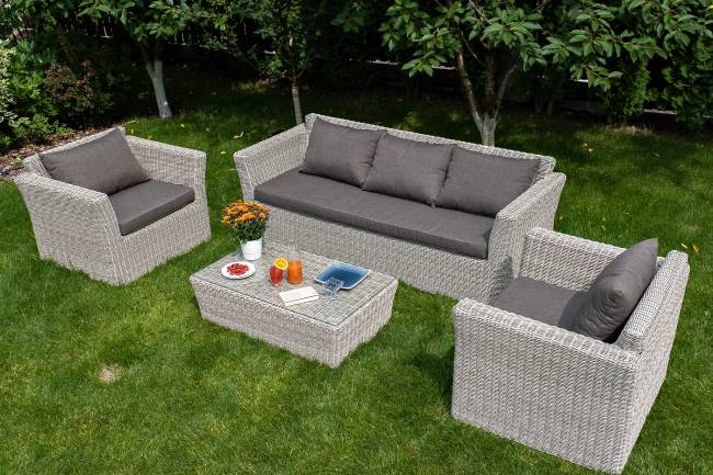 "Капучино" диван из искусственного ротанга трехместный, цвет бежевый "Капучино" диван из искусственного ротанга трехместный, цвет бежевый