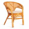 ТЕРРАСНЫЙ КОМПЛЕКТ "PELANGI" (стол со стеклом + 2 кресла) / с подушками / ротанг, кресло 65х65х77см, стол диаметр 64х61см, Honey (мед) Honey (мед) ротанг