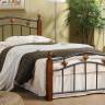 Кровать AT-126 дерево гевея/металл, 90*200 см (Single bed), красный дуб/черный дуб темный