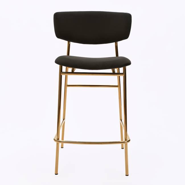 Дизайнерский полубарный стул Marko графит, основание золото