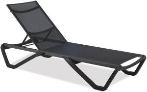 Шезлонг-лежак металлический Wave Paint антрацит 1910х715х300 мм