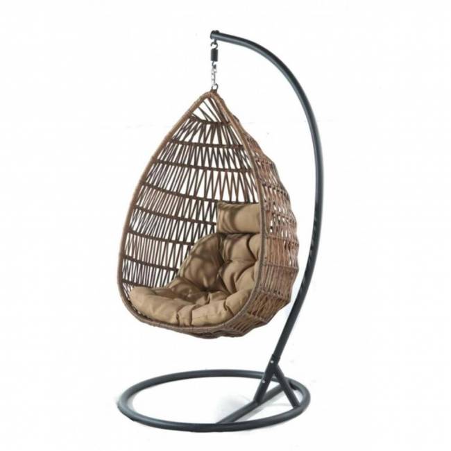 Подвесное кресло из искусственного ротанга "AFM-910B", бежевый
