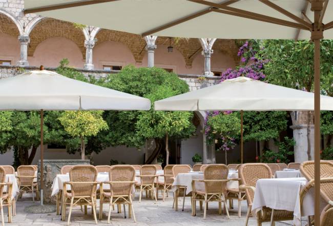 Зонт профессиональный телескопический 4х4 м Palladio Telescopic натуральный, слоновая кость 4000х4000 мм