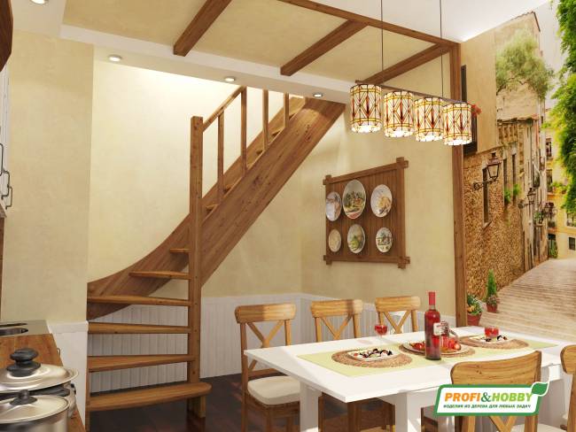 Деревянная лестница ЛС-07м/3 под покраску