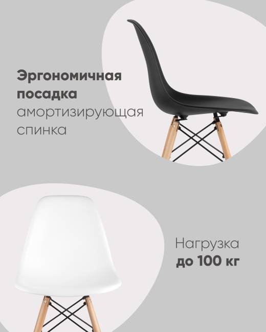 Стул Eames Style DSW белый x4 (разборный каркас)