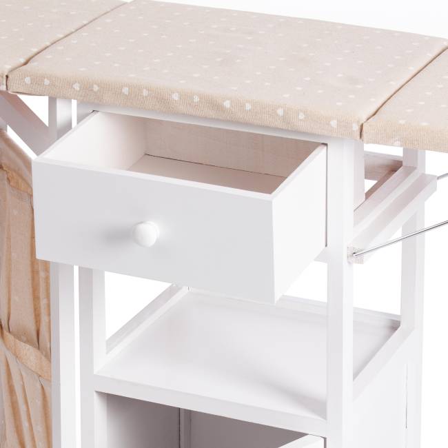 Гладильный комод с 2 ящиками Secret De Maison AMANT  (mod. XD1268) дерево павловния, мдф, 126х30х72см, white (белый) white (белый) дерево павловния, мдф