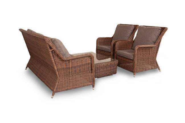 "Гляссе" лаунж-зона из искусственного ротанга, цвет коричневый "Гляссе" лаунж-зона из искусственного ротанга, цвет коричневый