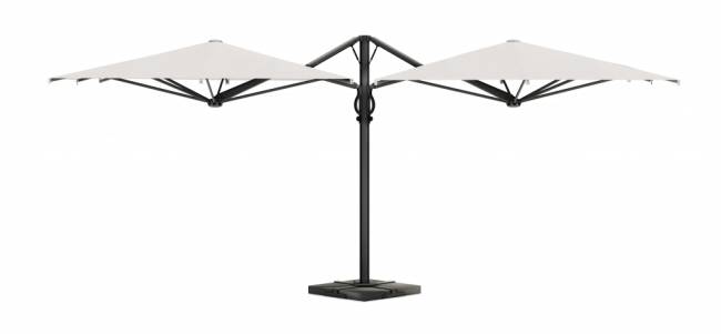 Зонт профессиональный двухкупольный 2.9х6 м Galaxia Dual V Carbon антрацит, серебристо-серый 2900х6000 мм Зонт профессиональный двухкупольный 2.9х6 м Galaxia Dual V Carbon антрацит, серебристо-серый 2900х6000 мм