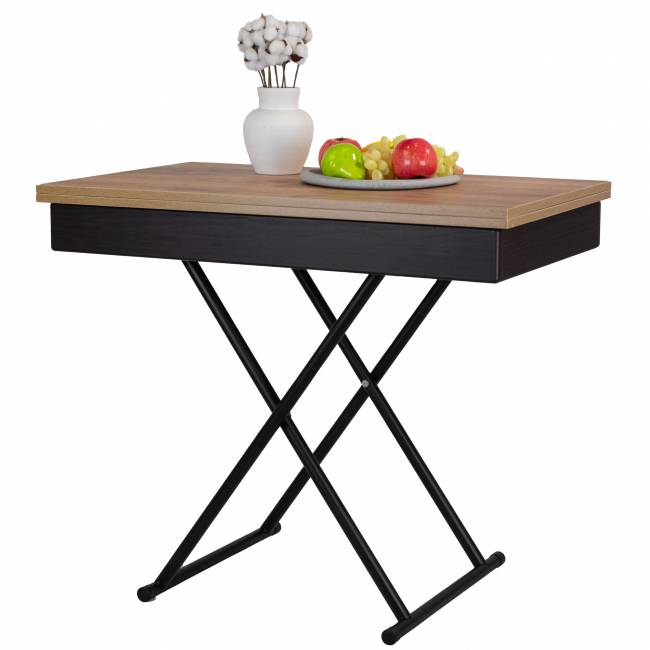 Стол-трансформер Лерон дуб крафт золотой/черный