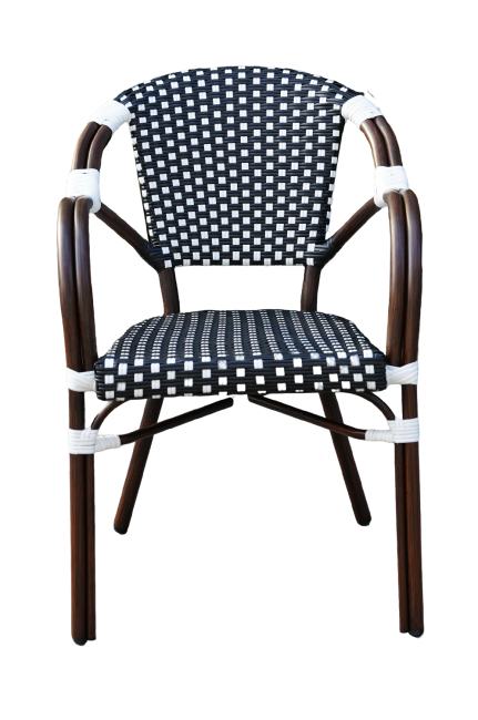 "Кабри" плетеный стул из искусственного ротанга, цвет черно-белый "Кабри" плетеный стул из искусственного ротанга, цвет черно-белый