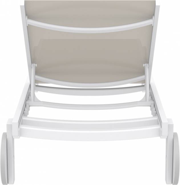 Шезлонг-лежак металлический Casablanca белый, бежевый 1900х740х310 мм