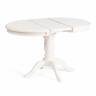 Стол STEFANO круглый бук, мдф, D90+30x77см, Ivory white Ivory white бук, мдф