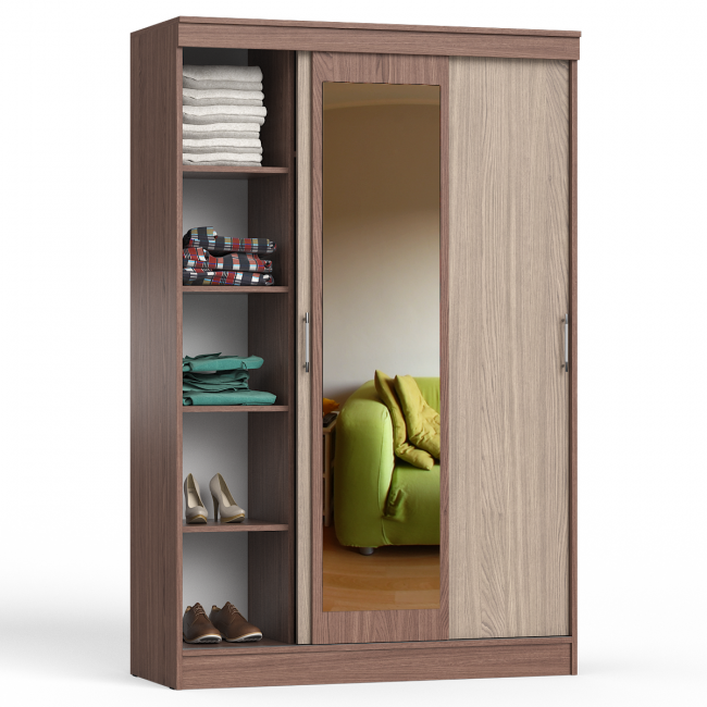 Шкаф-купе СВК-1300 цвет ясень шимо светлый/ясень шимо тёмный