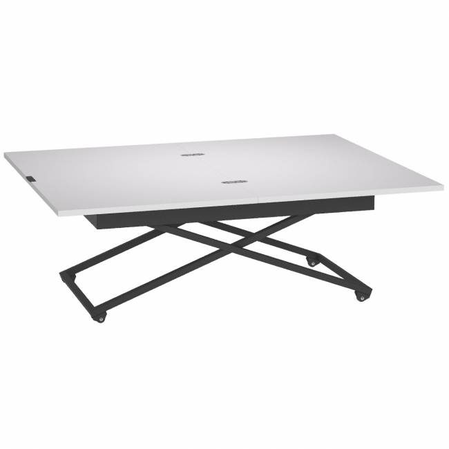 Стол универсальный трансформируемый АНДРЭ Loft ЛДСП белый/чёрный