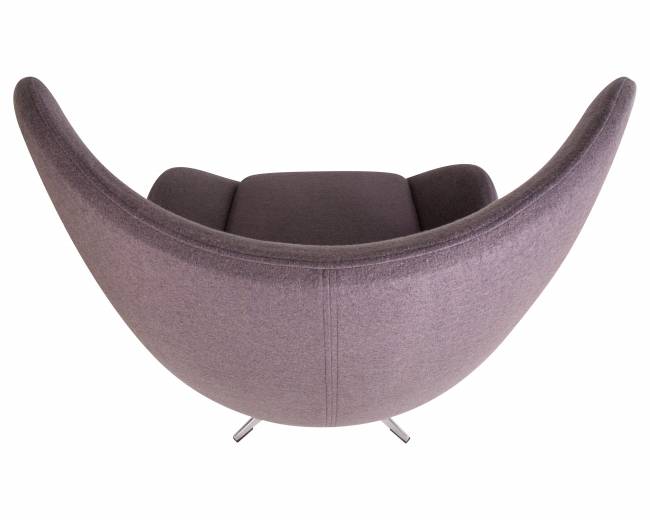 Кресло дизайнерское DOBRIN EGG, серая ткань AF7