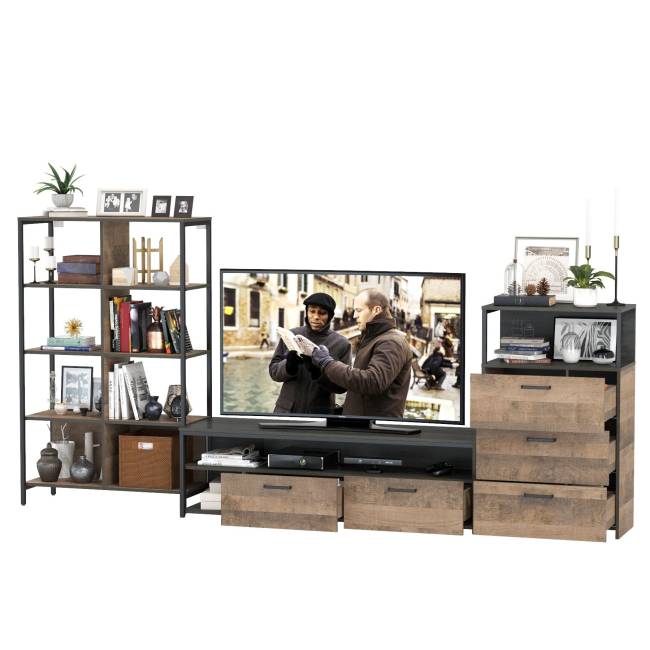 Стенка в гостиную Трувор № 86 цвет дуб гранж песочный/интра