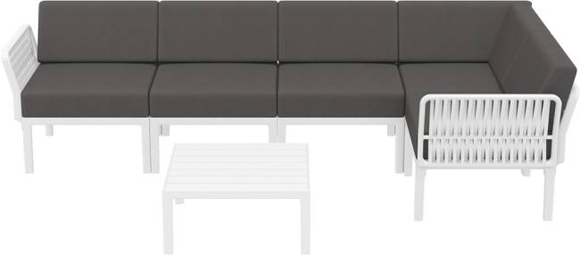 Комплект пластиковой мебели Portofino Lounge Corner белый, темно-серый