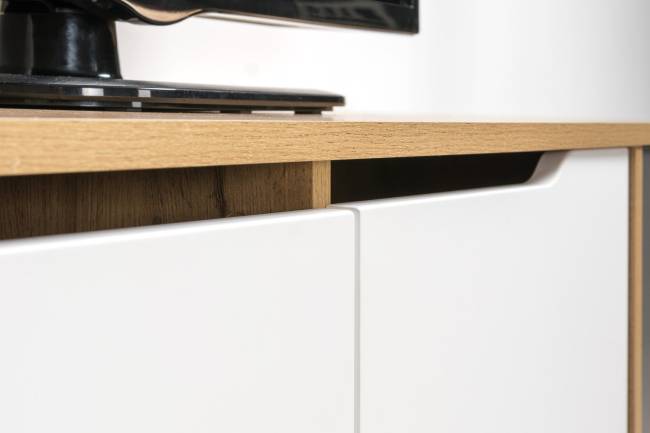 Тумба под ТВ Вайс 13.270.01 цвет дуб золотой/тёмно-серый/МДФ милк софт Тумба под ТВ Вайс 13.270.01 цвет дуб золотой/тёмно-серый/МДФ милк софт