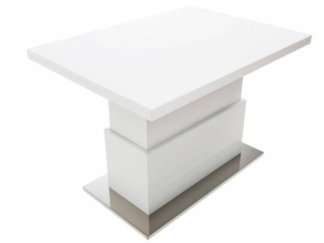 Стол-трансформер Левмар Slide G15/S79 белый глянец/ опоры нерж.сталь