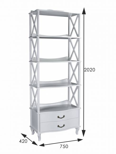 Этажерка Джульетта-4 широкая, молочный дуб Л