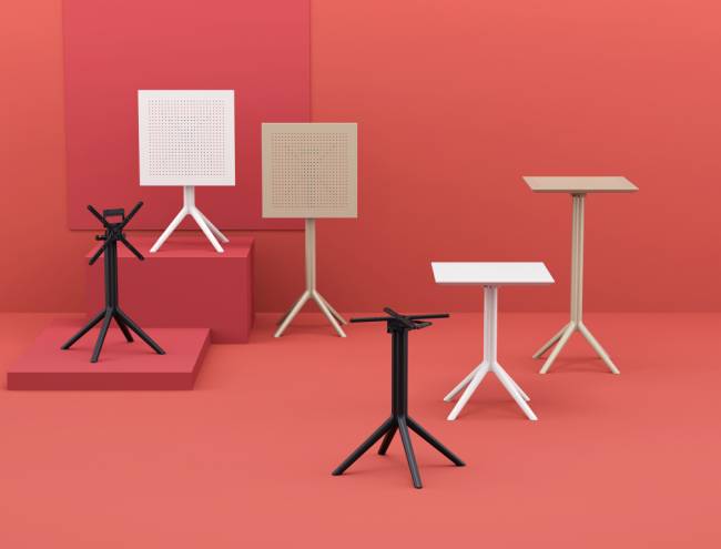 Стол пластиковый складной Sky Folding Table 60 черный 600х600х740 мм