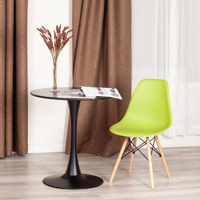 Стул CINDY (EAMES) (mod. 001) дерево бук/металл/сиденье пластик, 51x46x82см, оливковый 66012 (Комплект из 4 шт.) оливковый 66012 дерево бук/металл/сиденье пластик