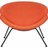 Кресло дизайнерское DOBRIN EMILY, оранжевая ткань AF, черное основания