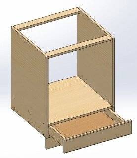 Тумба под духовку 600 х 560 х 720 + выдвижной ящик, сосна, масло