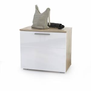 Тумба Лайн 13.234 цвет дуб крафт серый/фасады МДФ белый глянец