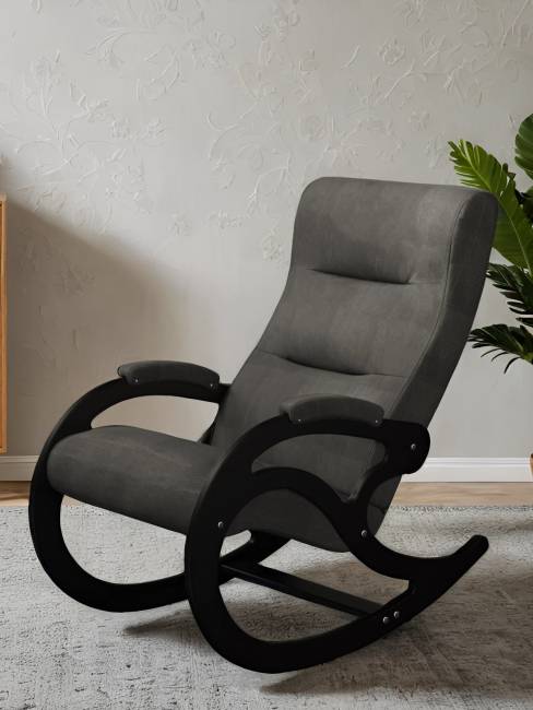 Кресло-качалка Каула экокожа Eva 6, каркас венге