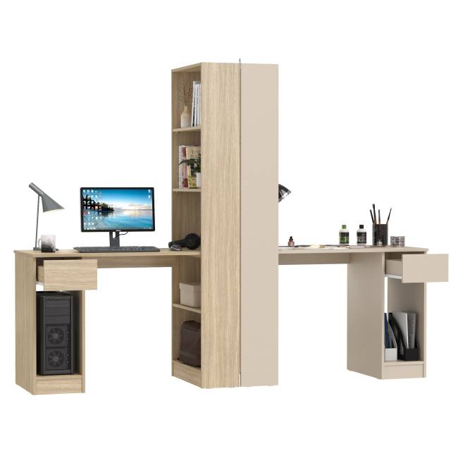 Письменные столы Лайт 10.01 с ящиками и стеллажами цвет плэйн/сатин Письменные столы Лайт 10.01 с ящиками и стеллажами цвет плэйн/сатин