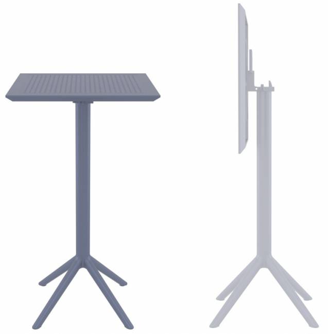 Стол пластиковый барный складной Sky Folding Bar Table 60 темно-серый 600х600х1080 мм
