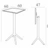 Стол пластиковый барный складной Sky Folding Bar Table 60 темно-серый 600х600х1080 мм