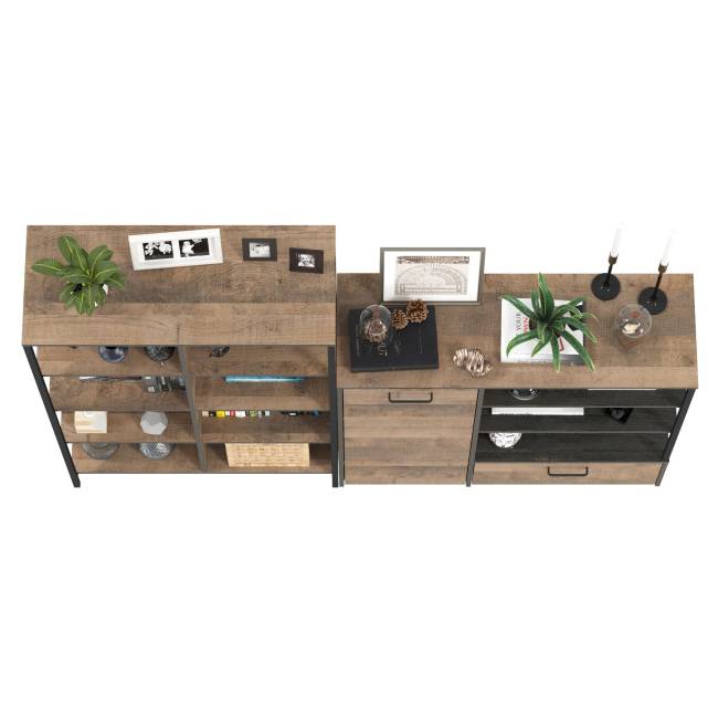 Стеллаж 13.151.02 с комодом с ящиком и дверкой Трувор цвет дуб гранж песочный/интра