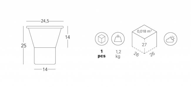 Ваза для цветов Mimosa лен, тортора Ø245х250 мм Ваза для цветов Mimosa лен, тортора Ø245х250 мм