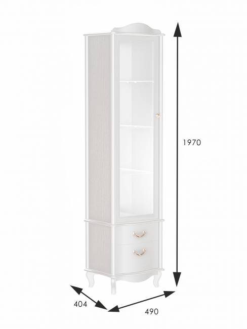 Шкаф-витрина Джульетта, молочный дуб Л Шкаф-витрина Джульетта, молочный дуб Л